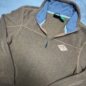 Stillwater Supply Co Mens 2XL Pullover Quarter Zip Sweater Brown Lake Tahoe